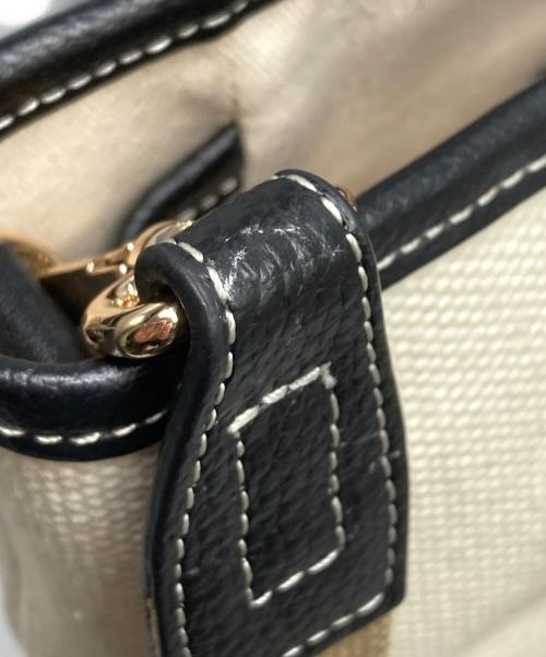 NEWYORKER（ニューヨーカー）NEWYORKER (ニューヨーカー) レザーキャンバス切替2WAYトートバッグ ナチュラル×ブラックの古着・服飾アイテム