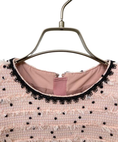 M Maglie le cassetto（エム マーリエ ル カセット）M Maglie le cassetto (エム マーリエ ル カセット) ツイードブラウス ピンク サイズ:7の古着・服飾アイテム