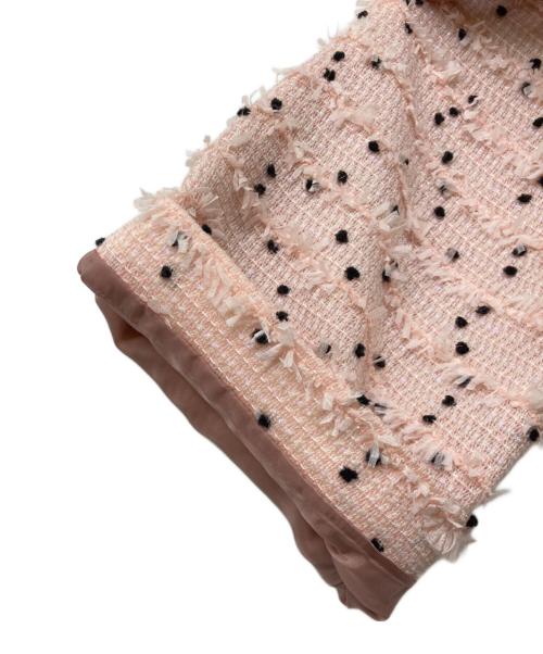 M Maglie le cassetto（エム マーリエ ル カセット）M Maglie le cassetto (エム マーリエ ル カセット) ツイードブラウス ピンク サイズ:7の古着・服飾アイテム