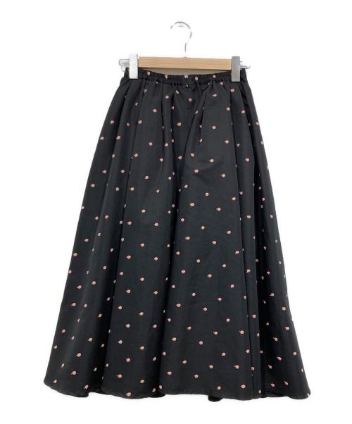 OBLI（オブリ）OBLI (オブリ) ピンクドットジャガードスカート ブラックの古着・服飾アイテム