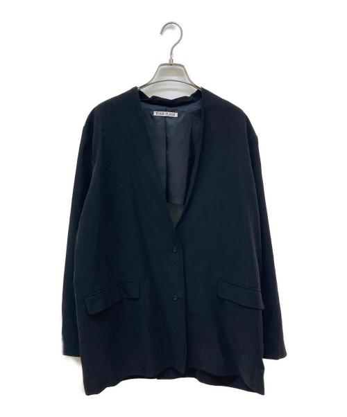 R'IAM（リアム）R'IAM (リアム) キュプラ ブラウス ジャケット ブラック サイズ:38の古着・服飾アイテム