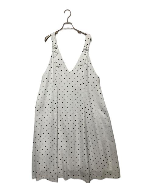 Rose Tiara（ローズティアラ）Rose Tiara (ローズティアラ) ドットフレアロングワンピース ホワイト サイズ:46の古着・服飾アイテム