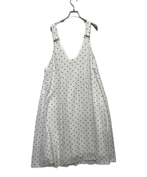 Rose Tiara（ローズティアラ）Rose Tiara (ローズティアラ) ドットフレアロングワンピース ホワイト サイズ:46の古着・服飾アイテム