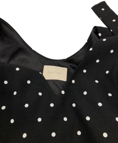 Rose Tiara（ローズティアラ）Rose Tiara (ローズティアラ) ドットフレアロングワンピース ブラック サイズ:46の古着・服飾アイテム