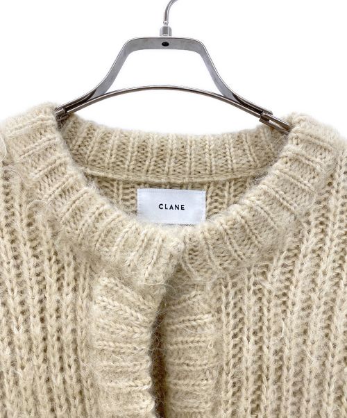 CLANE（クラネ）CLANE (クラネ) COLOR MOHAIR SHAGGY CARDIGAN（カラーモヘアシャギーカーディガン） ベージュ サイズ:2の古着・服飾アイテム