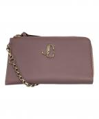 JIMMY CHOOジミーチュウ）の古着「チェーンショルダーウォレット」｜ピンクベージュ