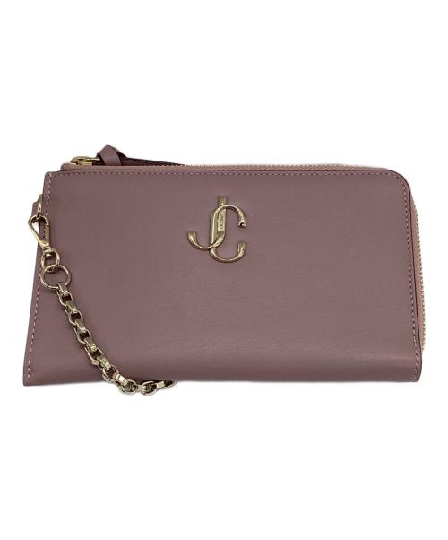 JIMMY CHOO（ジミーチュウ）JIMMY CHOO (ジミーチュウ) チェーンショルダーウォレット ピンクベージュの古着・服飾アイテム