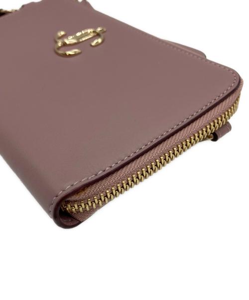 JIMMY CHOO（ジミーチュウ）JIMMY CHOO (ジミーチュウ) チェーンショルダーウォレット ピンクベージュの古着・服飾アイテム