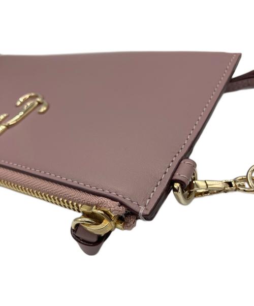 JIMMY CHOO（ジミーチュウ）JIMMY CHOO (ジミーチュウ) チェーンショルダーウォレット ピンクベージュの古着・服飾アイテム