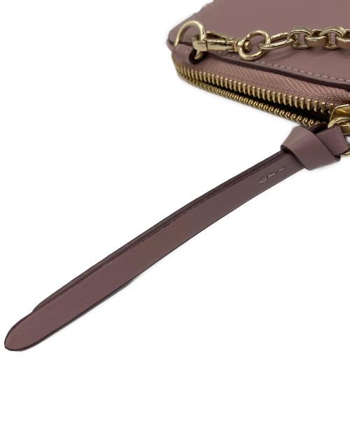 JIMMY CHOO（ジミーチュウ）JIMMY CHOO (ジミーチュウ) チェーンショルダーウォレット ピンクベージュの古着・服飾アイテム