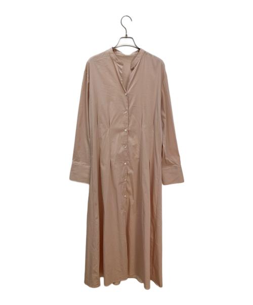 DES PRES（デ プレ）DES PRES (デ プレ) ソフトストレッチサテンロングシャツワンピース ピンク サイズ:FREEの古着・服飾アイテム