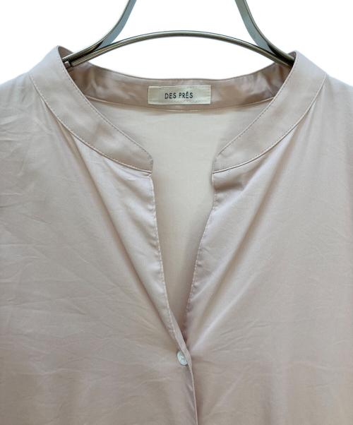 DES PRES（デ プレ）DES PRES (デ プレ) ソフトストレッチサテンロングシャツワンピース ピンク サイズ:FREEの古着・服飾アイテム