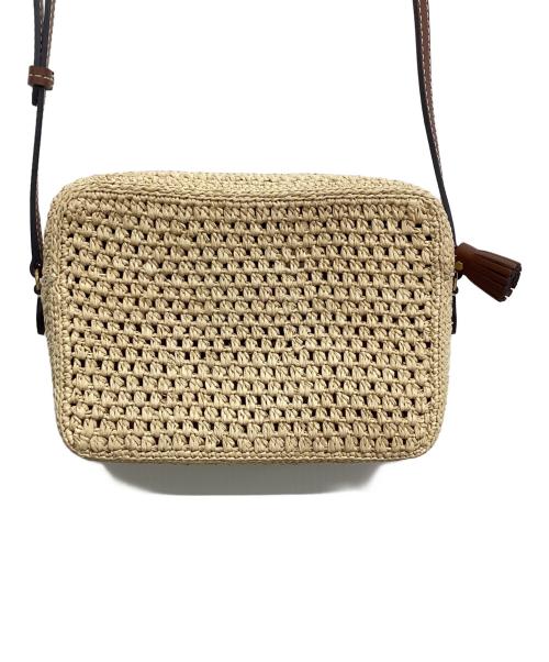 ANYA HINDMARCH（アニヤ・ハインドマーチ）ANYA HINDMARCH (アニヤハインドマーチ) アイズ ラフィアクロスボディバッグ ナチュラルの古着・服飾アイテム