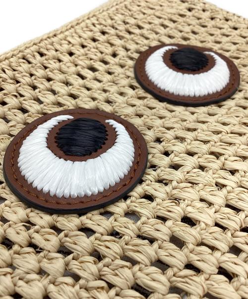 ANYA HINDMARCH（アニヤ・ハインドマーチ）ANYA HINDMARCH (アニヤハインドマーチ) アイズ ラフィアクロスボディバッグ ナチュラルの古着・服飾アイテム