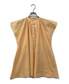 BEIGEベイジ）の古着「LUCILLE バンドカラーブラウス」｜オレンジ