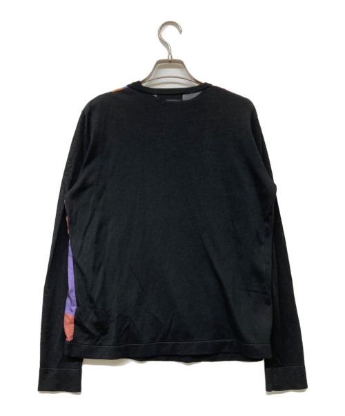 DAMA collection（ダーマコレクション）DAMA collection (ダーマコレクション) アンサンブルドッキングシルクカーディガン パープル×ブラック サイズ:Lの古着・服飾アイテム