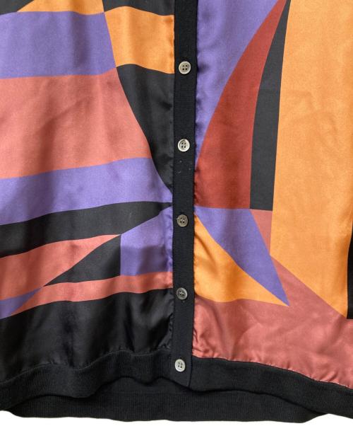 DAMA collection（ダーマコレクション）DAMA collection (ダーマコレクション) アンサンブルドッキングシルクカーディガン パープル×ブラック サイズ:Lの古着・服飾アイテム