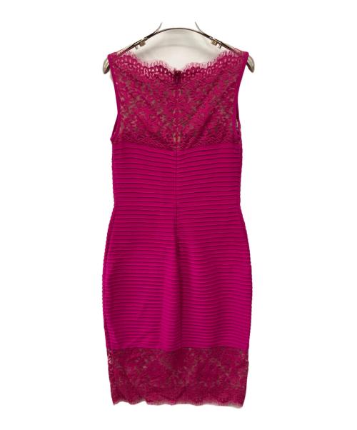 TADASHI SHOJI（タダシ ショージ）TADASHI SHOJI (タダシ ショージ) レース切替ニットワンピース パープル サイズ:XSの古着・服飾アイテム