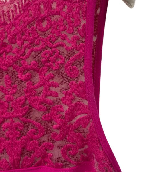 TADASHI SHOJI（タダシ ショージ）TADASHI SHOJI (タダシ ショージ) レース切替ニットワンピース パープル サイズ:XSの古着・服飾アイテム