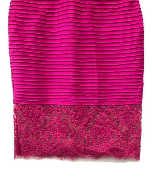 TADASHI SHOJI（タダシ ショージ）TADASHI SHOJI (タダシ ショージ) レース切替ニットワンピース パープル サイズ:XSの古着・服飾アイテム