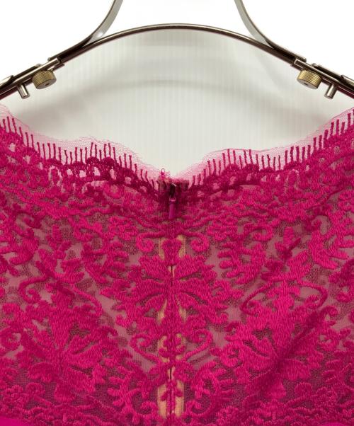 TADASHI SHOJI（タダシ ショージ）TADASHI SHOJI (タダシ ショージ) レース切替ニットワンピース パープル サイズ:XSの古着・服飾アイテム