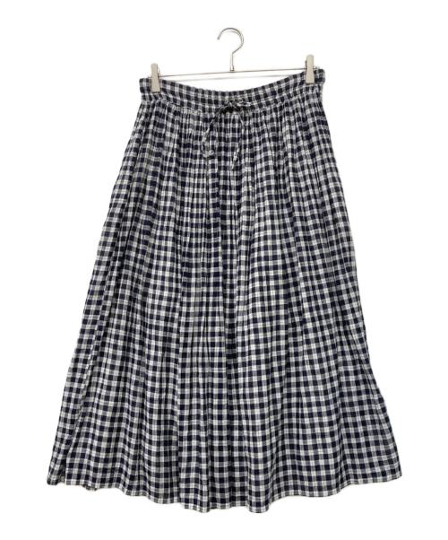 SOIL（ソイル）SOIL (ソイル) ビッグギンガムチェックギャザースカート ブラック サイズ:Ⅱの古着・服飾アイテム