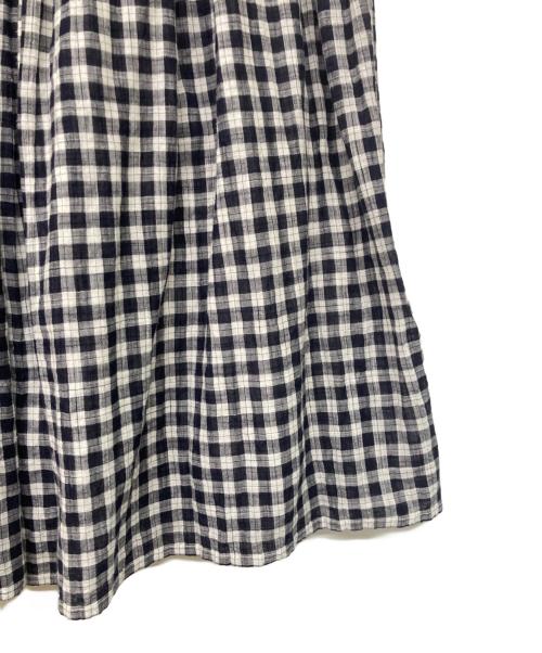 SOIL（ソイル）SOIL (ソイル) ビッグギンガムチェックギャザースカート ブラック サイズ:Ⅱの古着・服飾アイテム