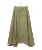 MADISON BLUEマディソンブルー）の古着「MI-MOLLET FLARE BACK SATIN SK」｜オリーブ