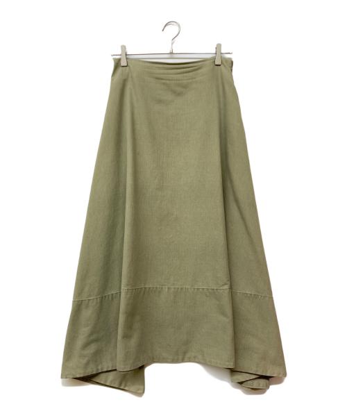 MADISON BLUE（マディソンブルー）MADISON BLUE (マディソンブルー) MI-MOLLET FLARE BACK SATIN SK オリーブ サイズ:Mの古着・服飾アイテム