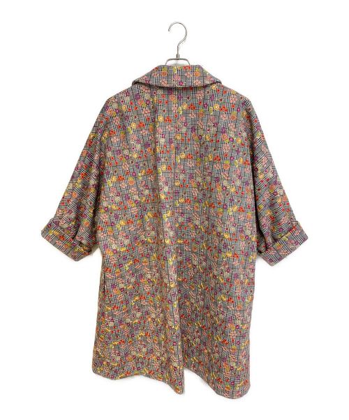 COMME des GARCONS COMME des GARCONS（コムデギャルソン コムデギャルソン）COMME des GARCONS COMME des GARCONS (コムデギャルソン コムデギャルソン) 花柄 丸襟刺繍コート グレー サイズ:Sの古着・服飾アイテム
