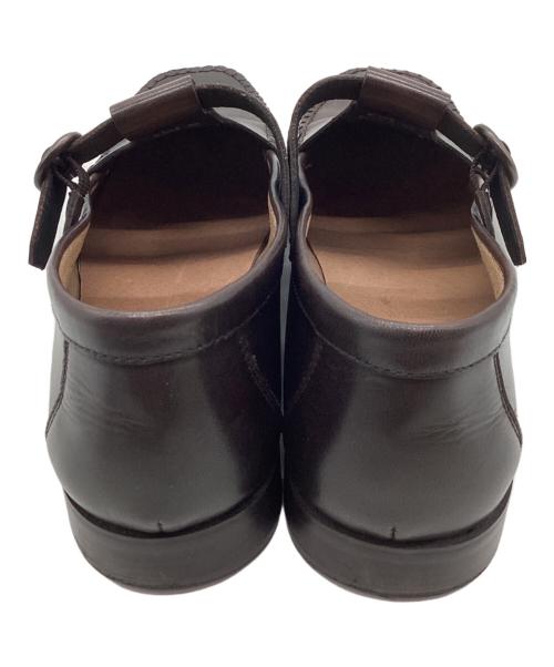 Whoop-de-doo（フープディドゥ）Whoop-de-doo (フープディドゥ) WASH (ウォッシュ) Tストラップローファー ブラウン サイズ:39の古着・服飾アイテム