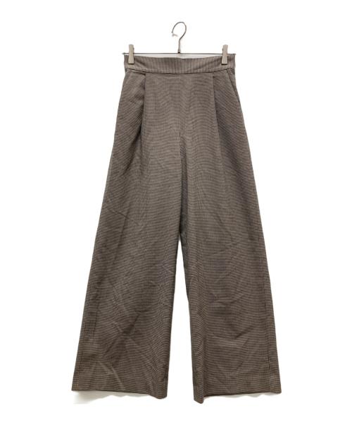 BEAUTY&YOUTH（ビューティーアンドユース）BEAUTY&YOUTH (ビューティーアンドユース) TRハウンドトゥースタックワイドパンツ ブラウン サイズ:Mの古着・服飾アイテム