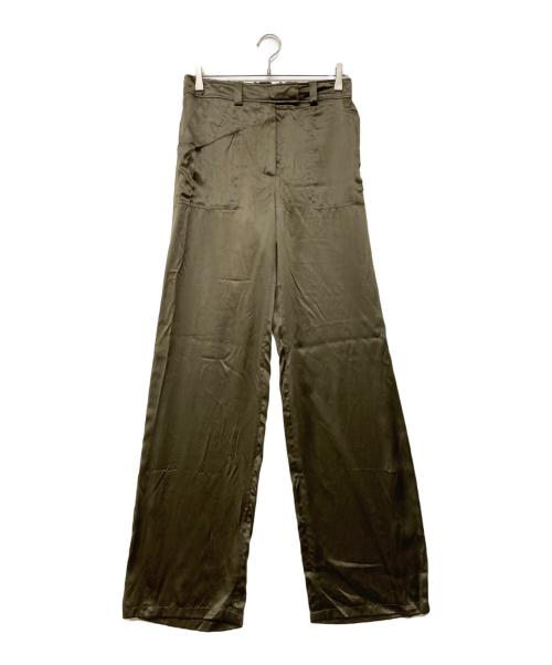 TOM FORD（トムフォード）TOM FORD (トムフォード) シルクワイドパンツ カーキ サイズ:38の古着・服飾アイテム