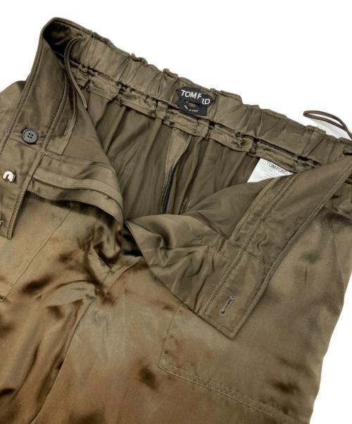 TOM FORD（トムフォード）TOM FORD (トムフォード) シルクワイドパンツ カーキ サイズ:38の古着・服飾アイテム