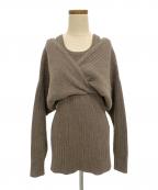 CLANEクラネ）の古着「レイヤーニット」｜ブラウン