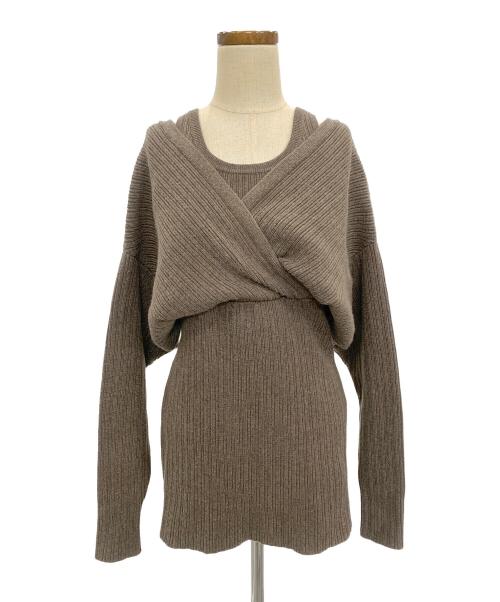CLANE（クラネ）CLANE (クラネ) レイヤーニット ブラウン サイズ:ＳＩＺＥ１の古着・服飾アイテム