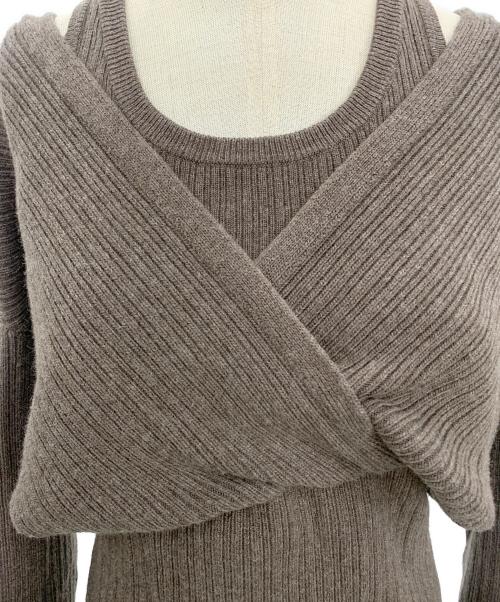 CLANE（クラネ）CLANE (クラネ) レイヤーニット ブラウン サイズ:ＳＩＺＥ１の古着・服飾アイテム