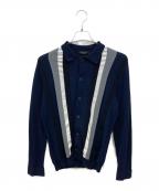 BLACK LABEL CRESTBRIDGEブラックレーベル クレストブリッジ）の古着「ストライプニットカーディガン」｜ネイビー