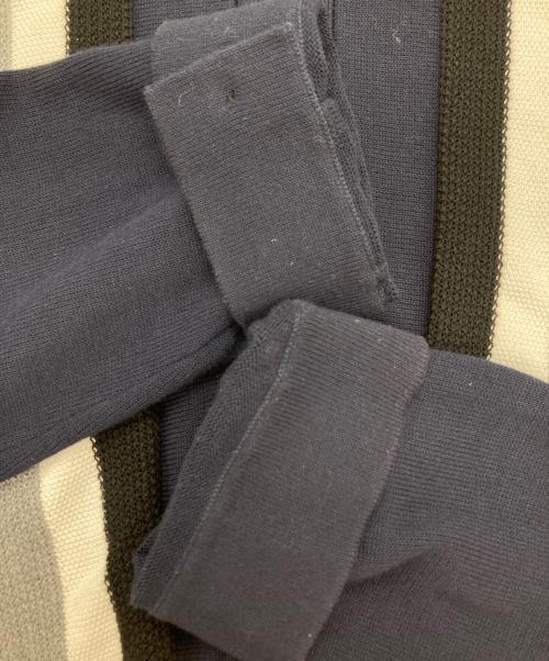 BLACK LABEL CRESTBRIDGE（ブラックレーベル クレストブリッジ）BLACK LABEL CRESTBRIDGE (ブラックレーベル クレストブリッジ) ストライプニットカーディガン ネイビー サイズ:Mの古着・服飾アイテム