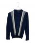 BLACK LABEL CRESTBRIDGE（ブラックレーベル クレストブリッジ）の古着「ストライプニットカーディガン」｜ネイビー