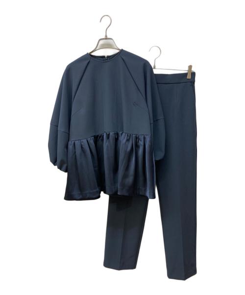 Mila Owen（ミラオーウェン）Mila Owen (ミラオーウェン) ペプラムブラウステーパードパンツ ネイビー サイズ:1の古着・服飾アイテム