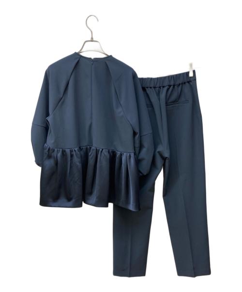 Mila Owen（ミラオーウェン）Mila Owen (ミラオーウェン) ペプラムブラウステーパードパンツ ネイビー サイズ:1の古着・服飾アイテム