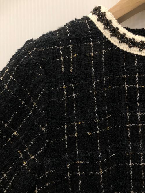 LeJa（レジャ）LeJa (レジャ) ツイード柄ハイウエストワンピースドレス ブラック サイズ:-の古着・服飾アイテム