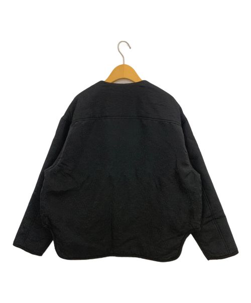 Limue（リミュ）Limue (リミュ) ジャガード中綿ノーカラーブルゾン ブラック サイズ:FREEの古着・服飾アイテム