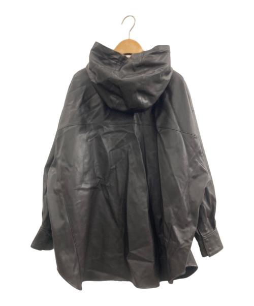 STUNNING LURE（スタニングルアー）STUNNING LURE (スタニングルアー) フェイクレザーフーディジャケット ブラウン サイズ:1の古着・服飾アイテム