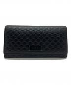 GUCCIグッチ）の古着「マイクログッチシマ 長財布」｜ブラック