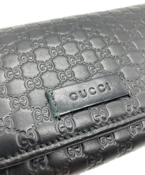 GUCCI（グッチ）GUCCI (グッチ) マイクログッチシマ 長財布 ブラックの古着・服飾アイテム