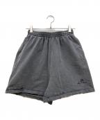 masonprinceメゾンプリンス）の古着「ダメージ加工スウェットショートパンツ」｜チャコールグレー