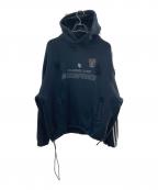 masonprinceメゾンプリンス）の古着「ラグランサイドラインダメージ加工パーカー」｜ブラック