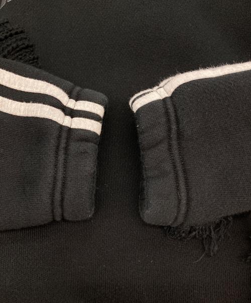 masonprince（メゾンプリンス）MASONPRINCE (メゾンプリンス) ラグランサイドラインダメージ加工パーカー ブラック サイズ:2の古着・服飾アイテム